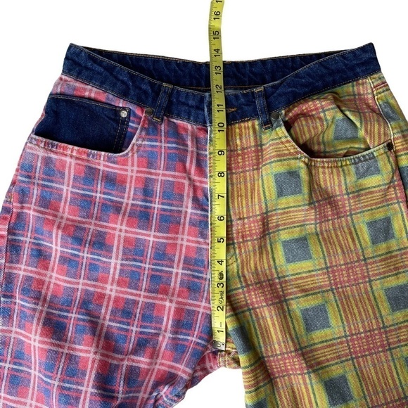 NWT Ragged Jeans Hot Rod Jean Mixed Check Mom Jeans. Size 32 - Picture 8 of 14